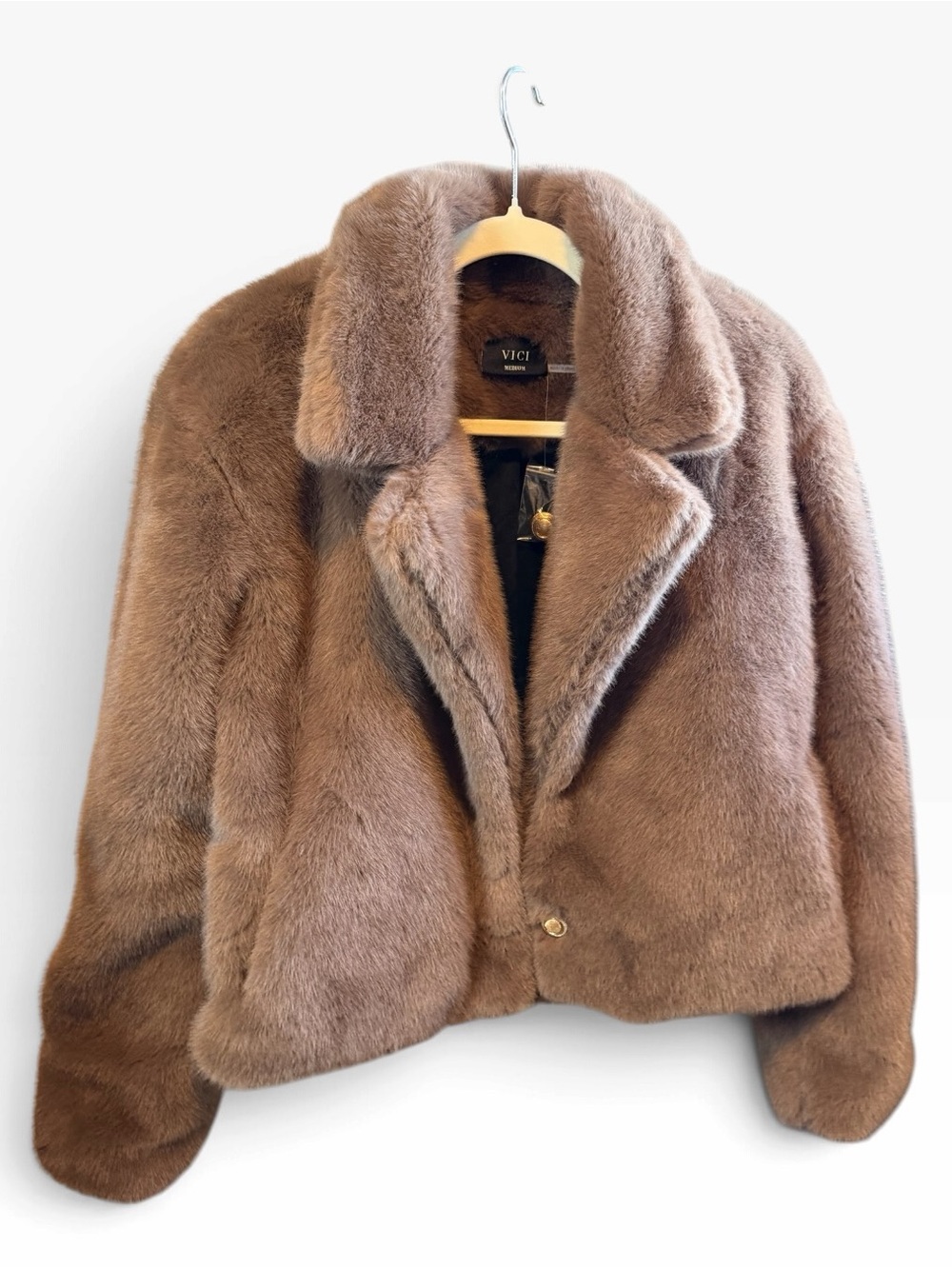 VICI Taupe Faux Fur Teddy Jacket